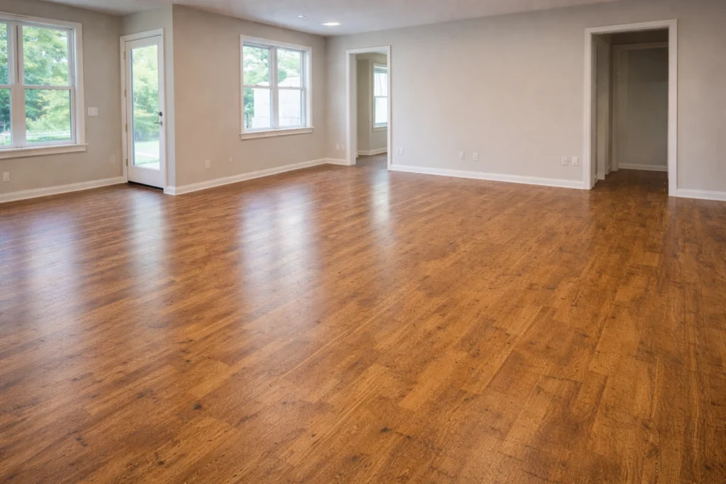 Empty room with clean wooden floor after a move-out clean